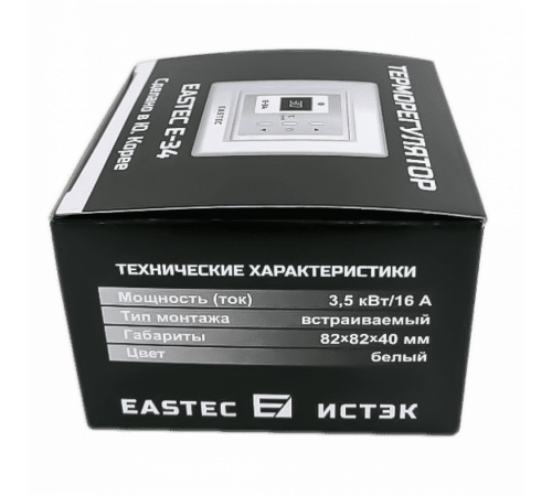 Терморегулятор EASTEC E-34 белый (Встраиваемый 3,5 кВт) Терморегулятор EASTEC E-34 белый (Встраиваемый 3,5 кВт)