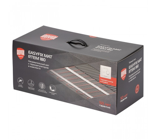 Комплект теплого пола Royal Thermo EasyFix Mat RTEM 2-180-8 с терморегулятором Basic Комплект теплого пола Royal Thermo EasyFix Mat RTEM 2-180-8 с терморегулятором Basic
