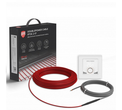 Кабель нагревательный Royal Thermo RTDC 2-17-100 с терморегулятором RTI-16 Кабель нагревательный Royal Thermo RTDC 2-17-100 с терморегулятором RTI-16